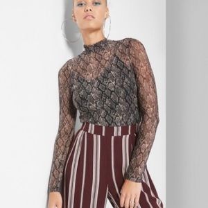 Wild Fable Snakeskin Sheer Top